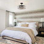 Lampada da soffitto semi flush con 4 luci e accenti in cristallo Glam Luxury