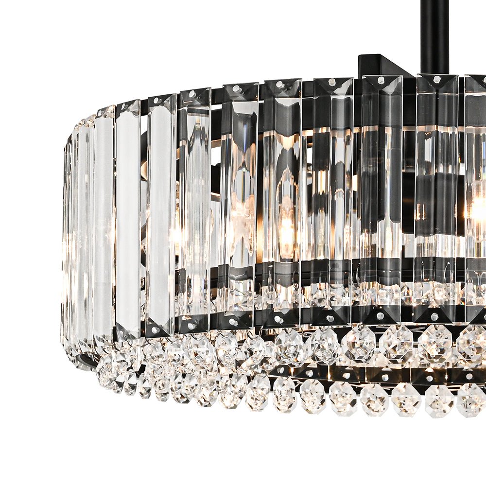 Lampada da soffitto semi flush con 4 luci e accenti in cristallo Glam Luxury