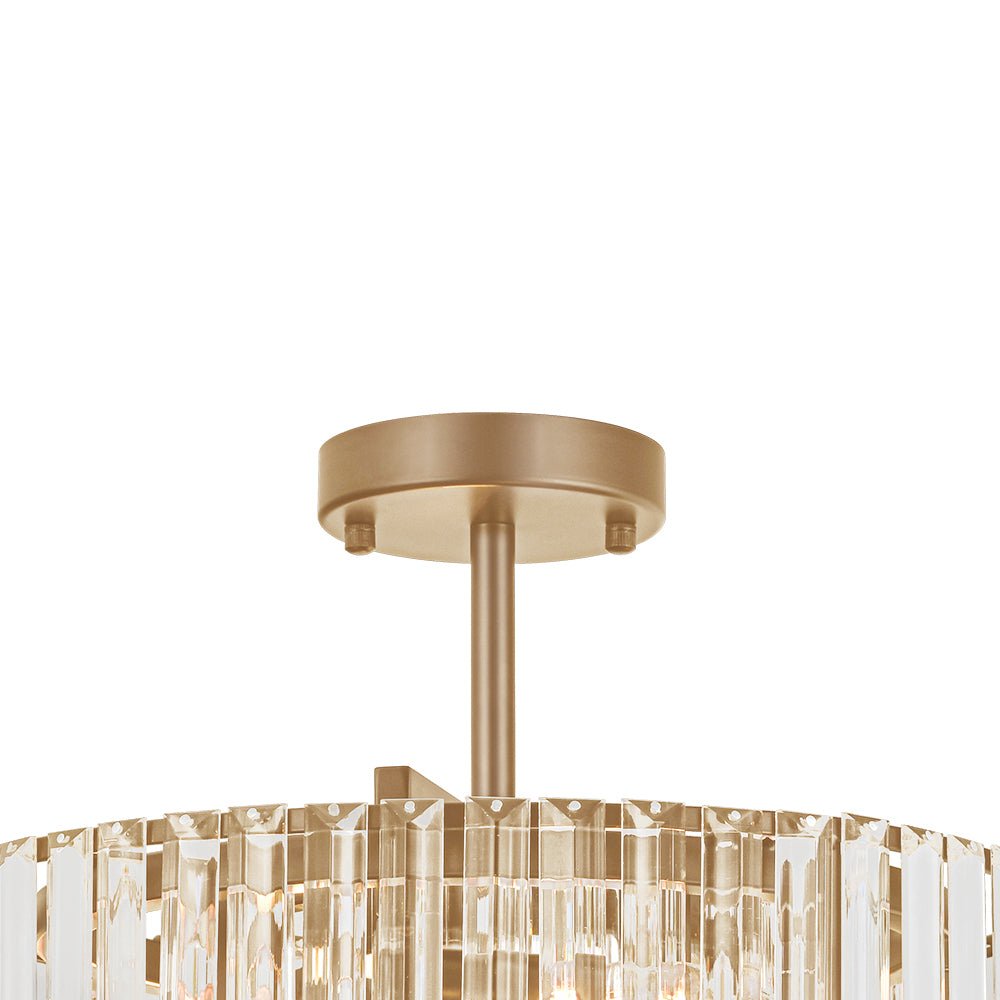 Lampada da soffitto semi flush con 4 luci e accenti in cristallo Glam Luxury