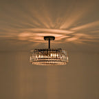 Lampada da soffitto semi flush con 4 luci e accenti in cristallo Glam Luxury