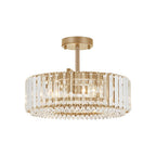 Lampada da soffitto semi flush con 4 luci e accenti in cristallo Glam Luxury