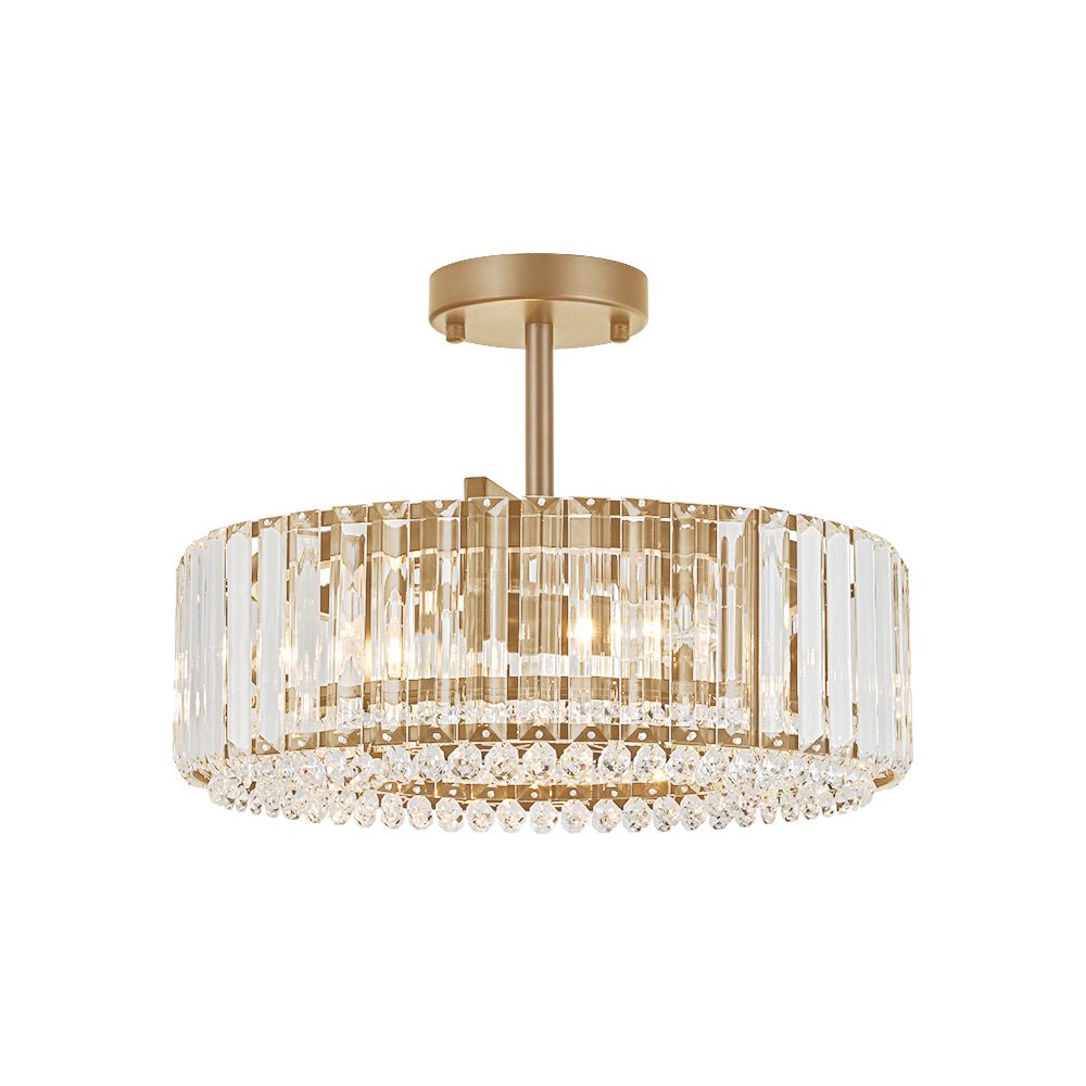Lampada da soffitto semi flush con 4 luci e accenti in cristallo Glam Luxury