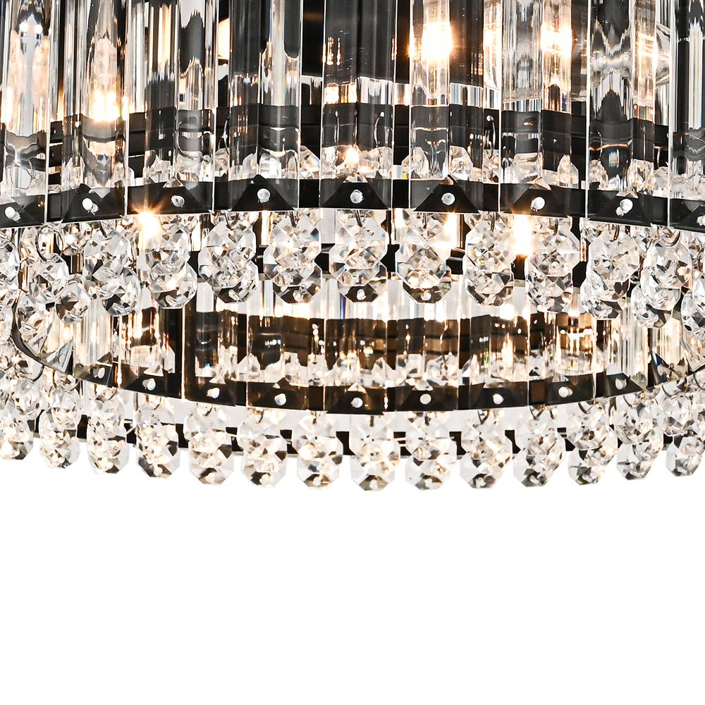 Lampada da soffitto semi flush con 4 luci e accenti in cristallo Glam Luxury
