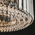 Lampada da soffitto semi flush con 4 luci e accenti in cristallo Glam Luxury