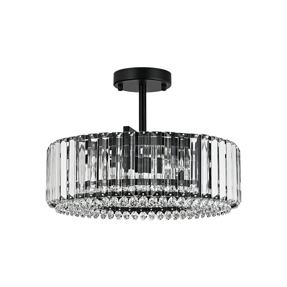 Lampada da soffitto semi flush con 4 luci e accenti in cristallo Glam Luxury