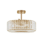 Lampada da soffitto semi flush con 4 luci e accenti in cristallo Glam Luxury