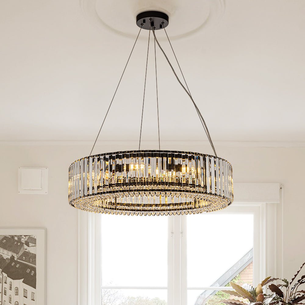 Lampadario a Drummo in Cristallo di Lusso Glam da 8 Luci