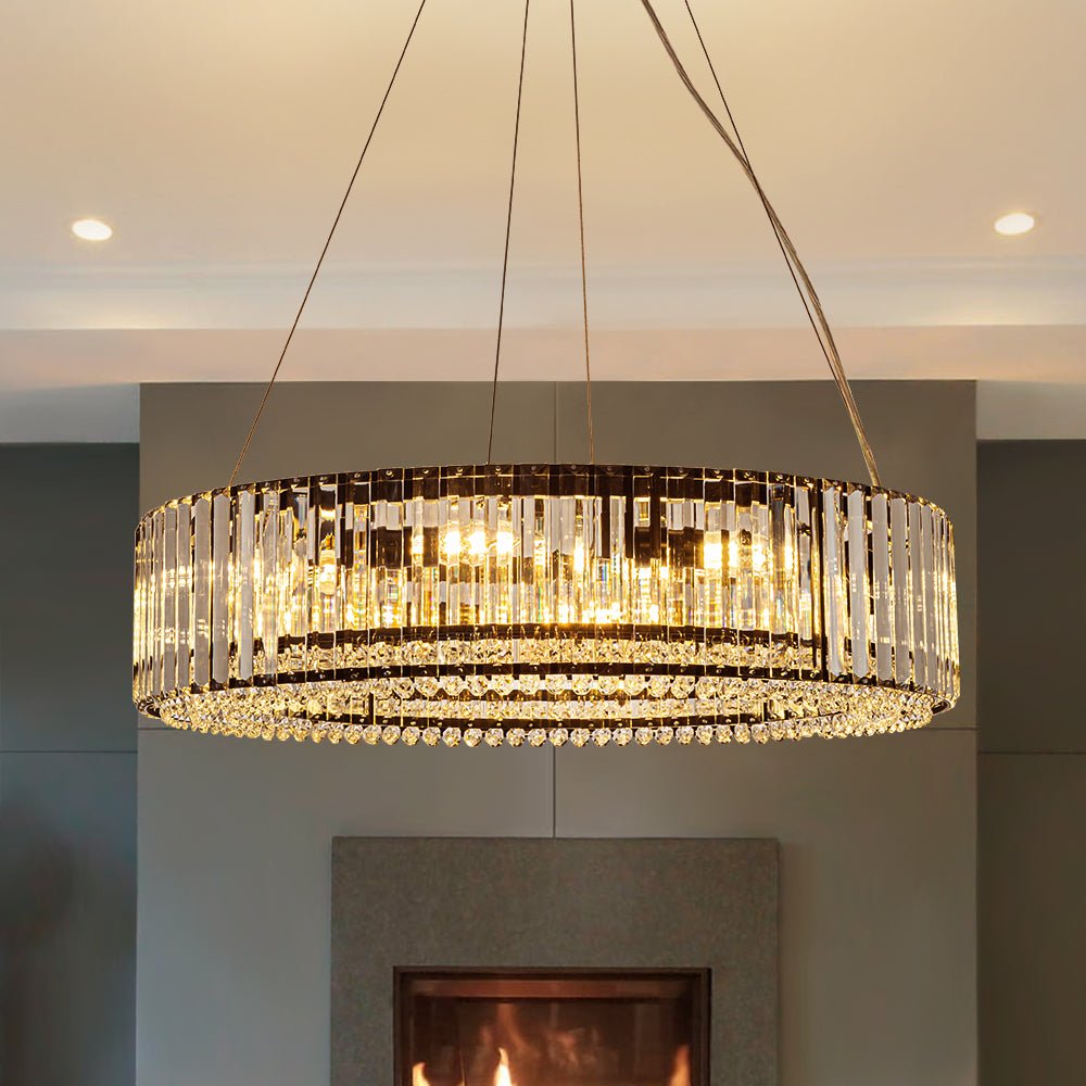 Lampadario a Drummo in Cristallo di Lusso Glam da 8 Luci