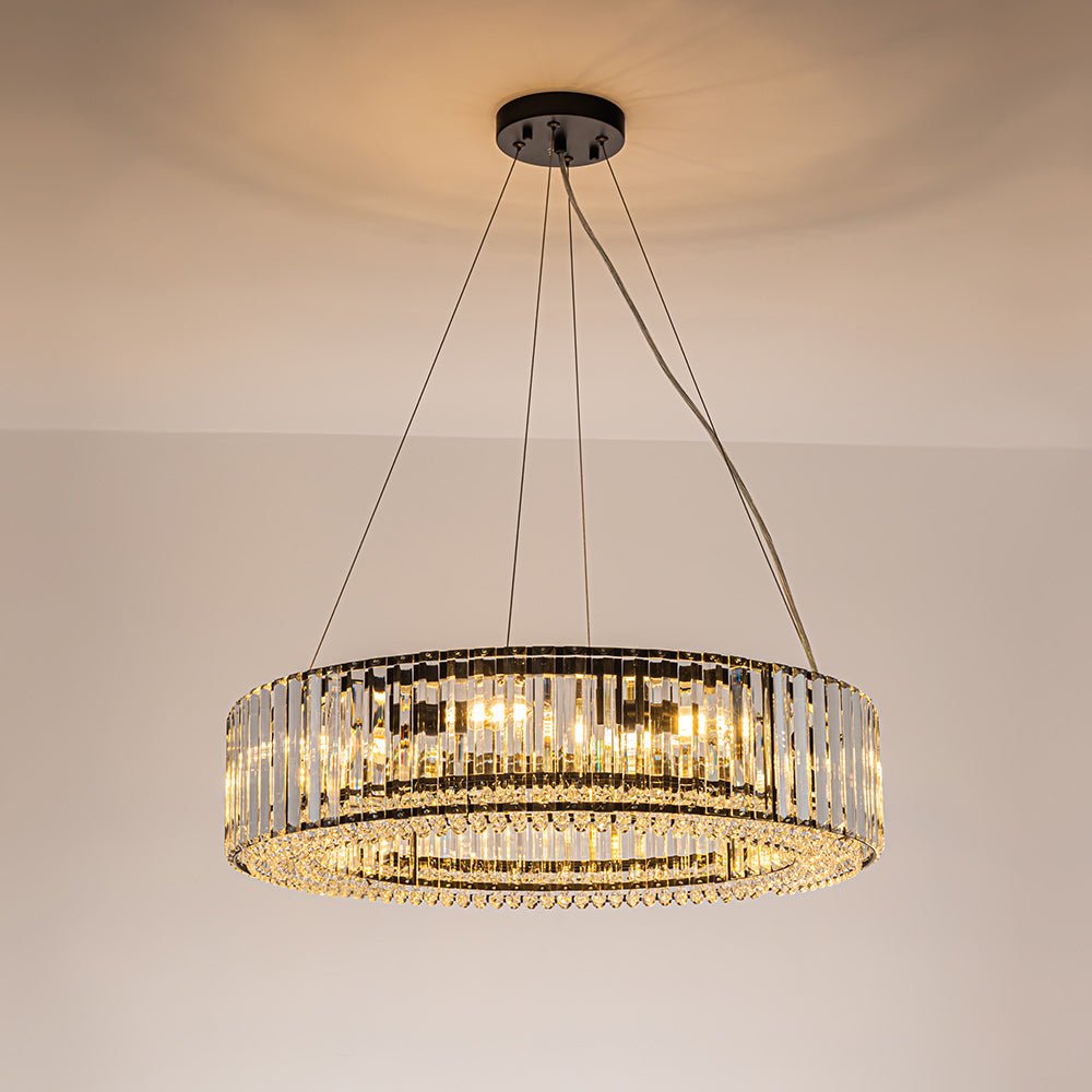 Lampadario a Drummo in Cristallo di Lusso Glam da 8 Luci