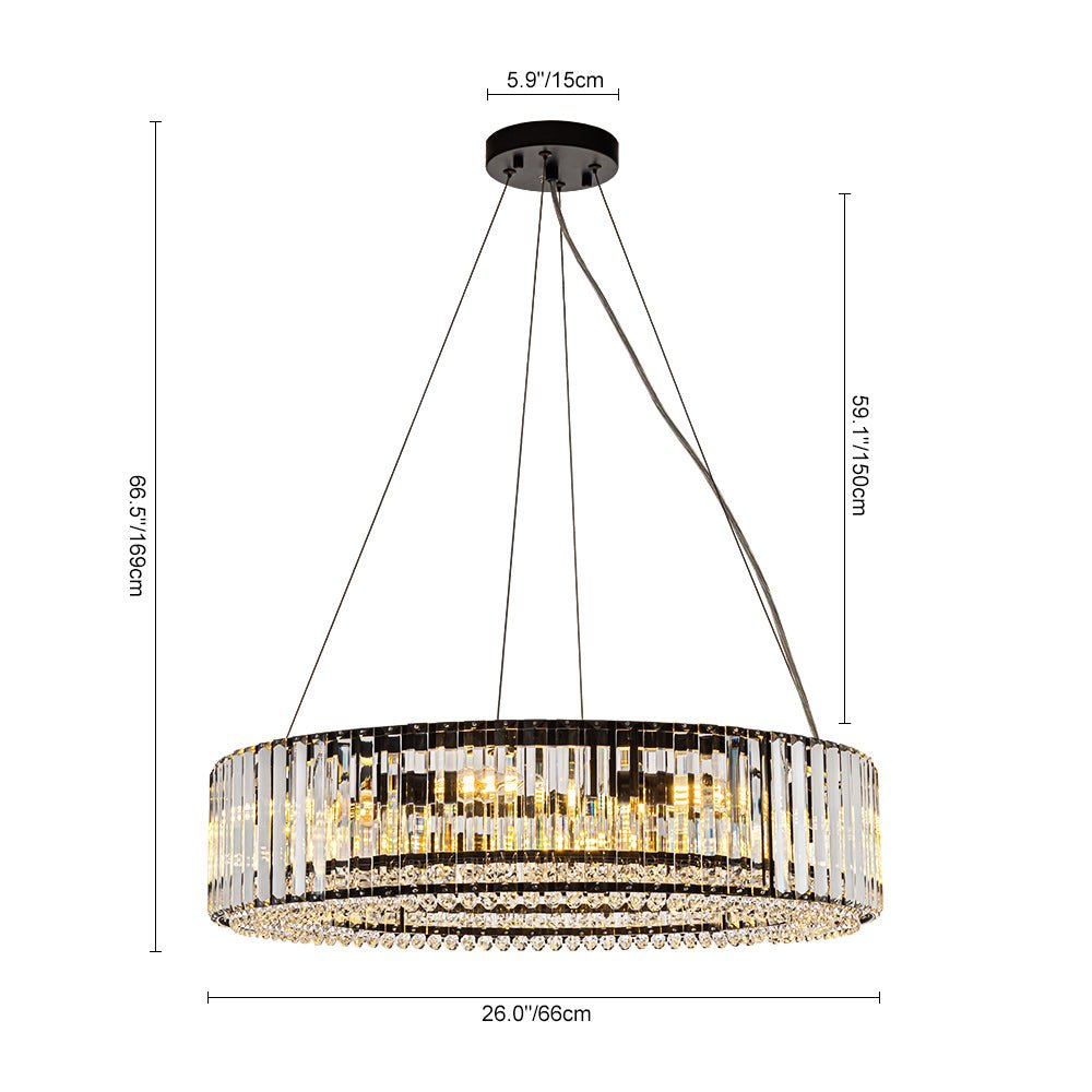 Lampadario a Drummo in Cristallo di Lusso Glam da 8 Luci