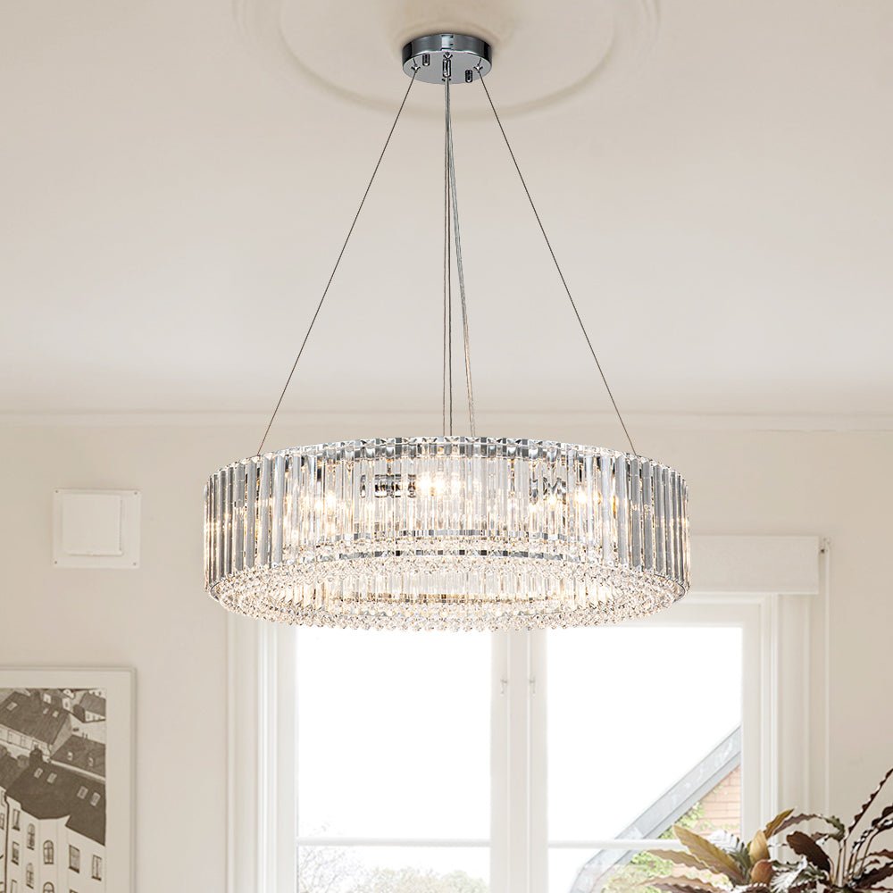 Lampadario a Drummo in Cristallo di Lusso Glam da 8 Luci