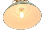 Lampada a sospensione in metallo a cupola fatta a mano con vernice scrostata a 1 luce