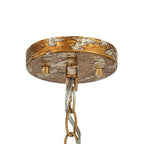 Lampada a sospensione in metallo a cupola fatta a mano con vernice scrostata a 1 luce