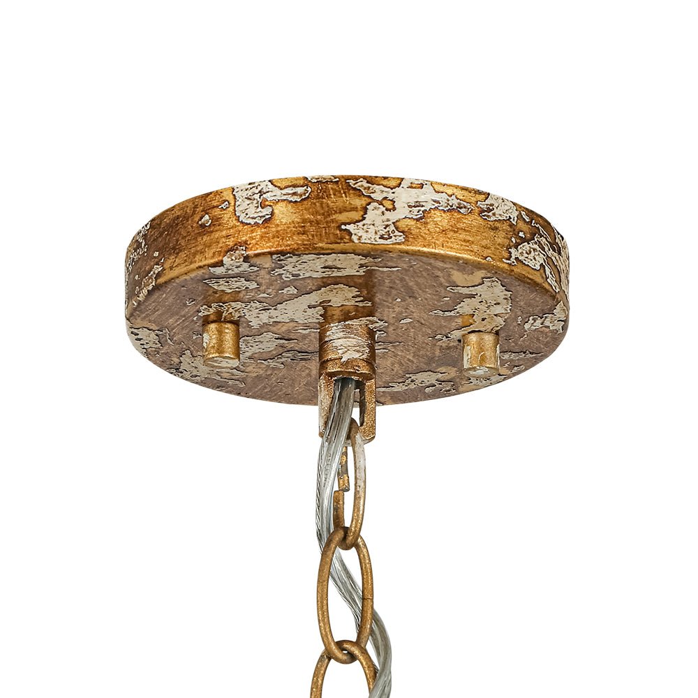 Lampada a sospensione in metallo a cupola fatta a mano con vernice scrostata a 1 luce
