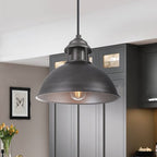 Industrial 1-Light Pot Lid Dome Pendant
