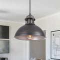 Industrial 1-Light Pot Lid Dome Pendant