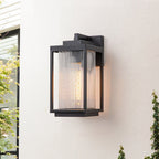 Lampada da Parete Esterna Impermeabile in Vetro Rigato 1 Luce Industriale