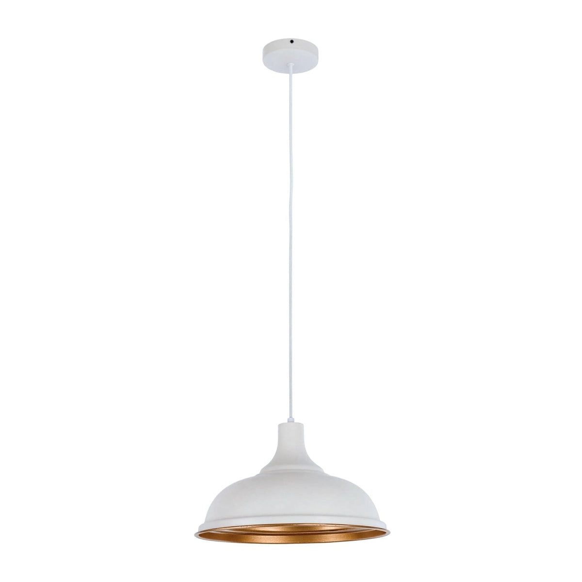Lampadario moderno in metallo a cupola con 1 luce e bordo largo