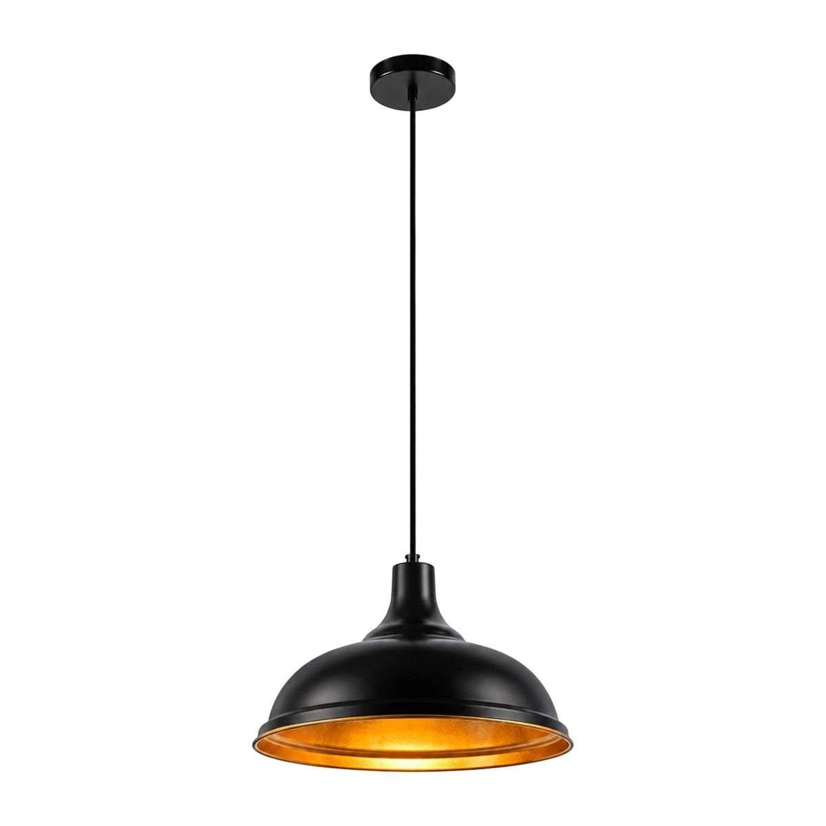 Lampadario moderno in metallo a cupola con 1 luce e bordo largo