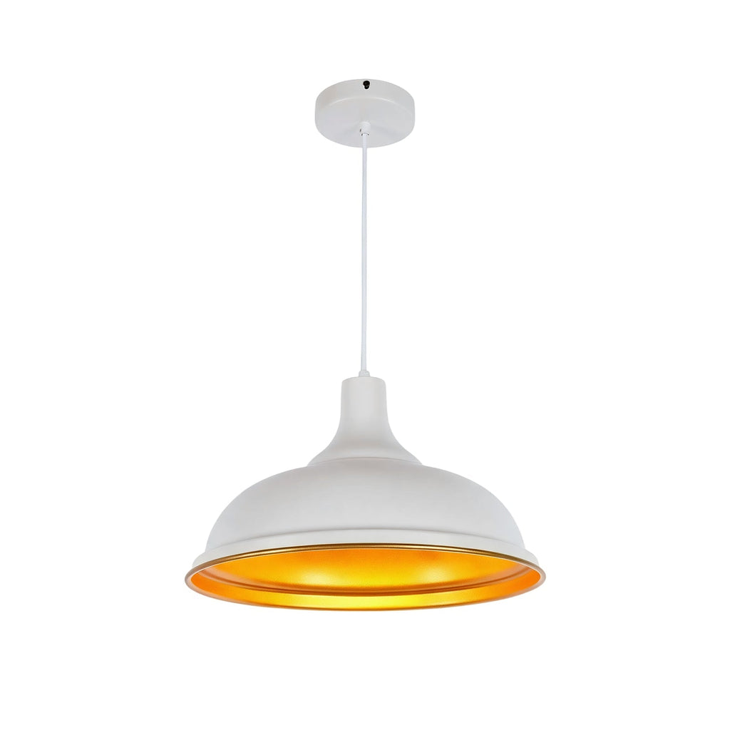 Lampadario moderno in metallo a cupola con 1 luce e bordo largo