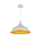 Lampadario moderno in metallo a cupola con 1 luce e bordo largo