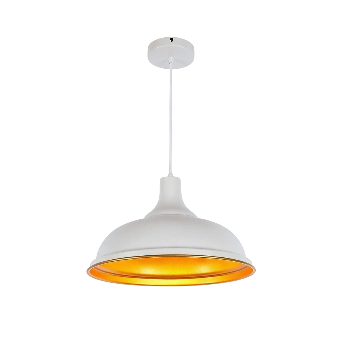 Lampadario moderno in metallo a cupola con 1 luce e bordo largo