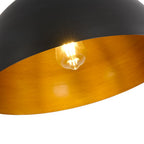 Industrial Chic 1-Light Metal Black Dome Semi Flush Mount