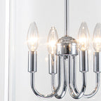 Lampadario a lanterna in vetro cilindrico con 4 luci in stile industriale