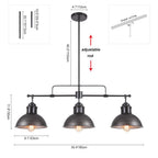 Sospensione Lineare a Cupola Industriale con 3 Luci