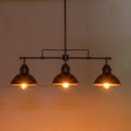 Sospensione Lineare a Cupola Industriale con 3 Luci