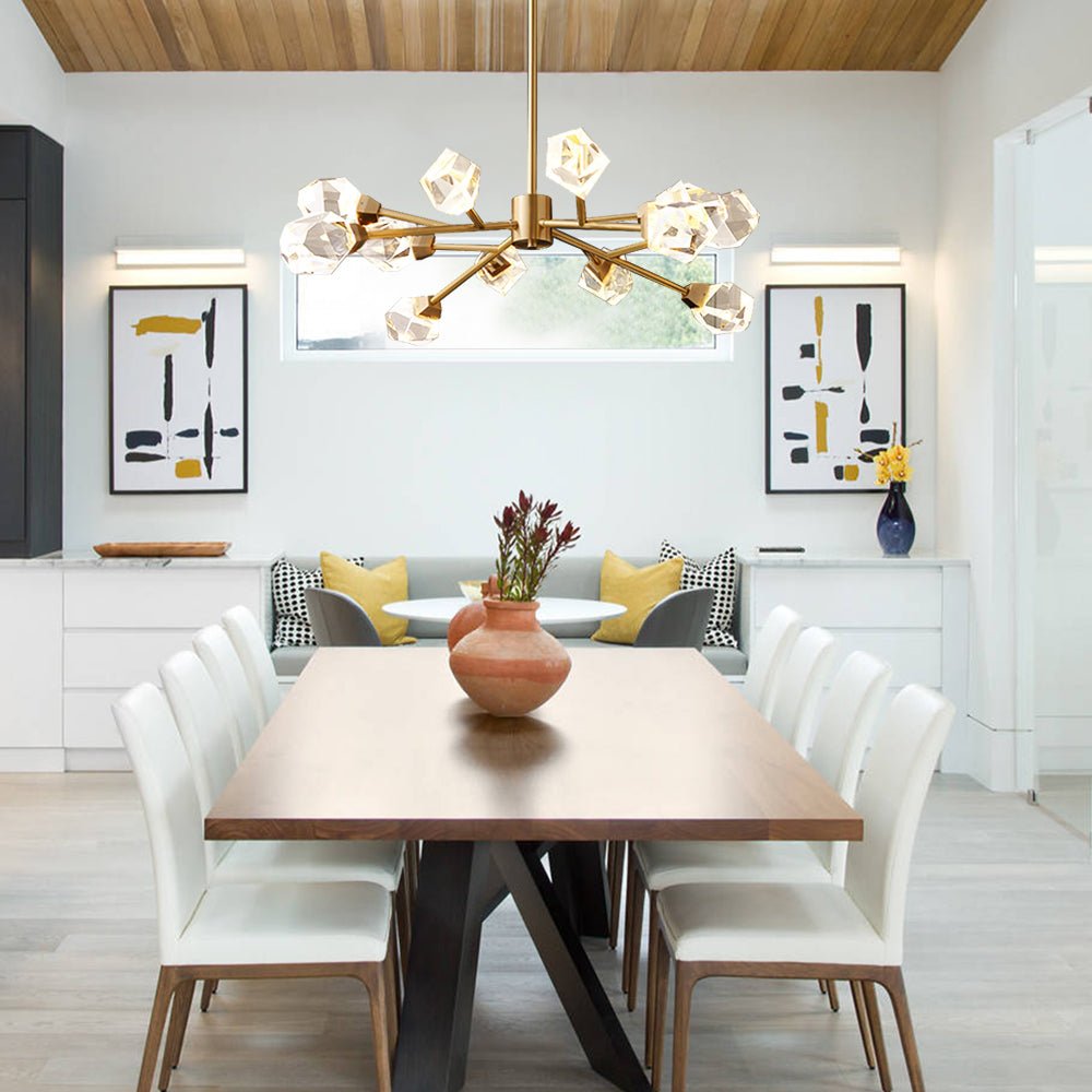 Lampadario in cristallo ottone Sputnik da 12 luci di lusso
