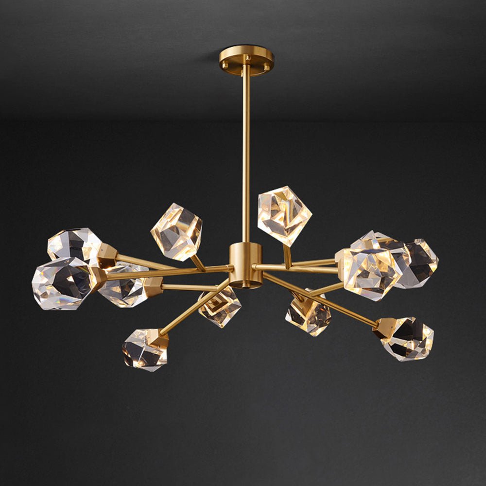 Lampadario in cristallo ottone Sputnik da 12 luci di lusso