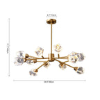 Lampadario in cristallo ottone Sputnik da 12 luci di lusso