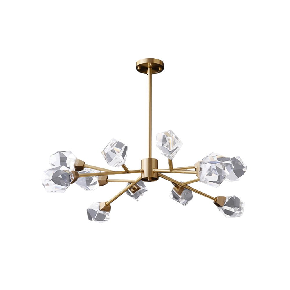 Lampadario in cristallo ottone Sputnik da 12 luci di lusso
