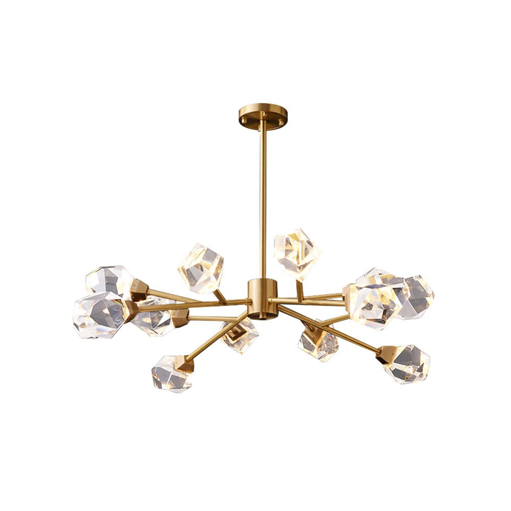 Lampadario in cristallo ottone Sputnik da 12 luci di lusso