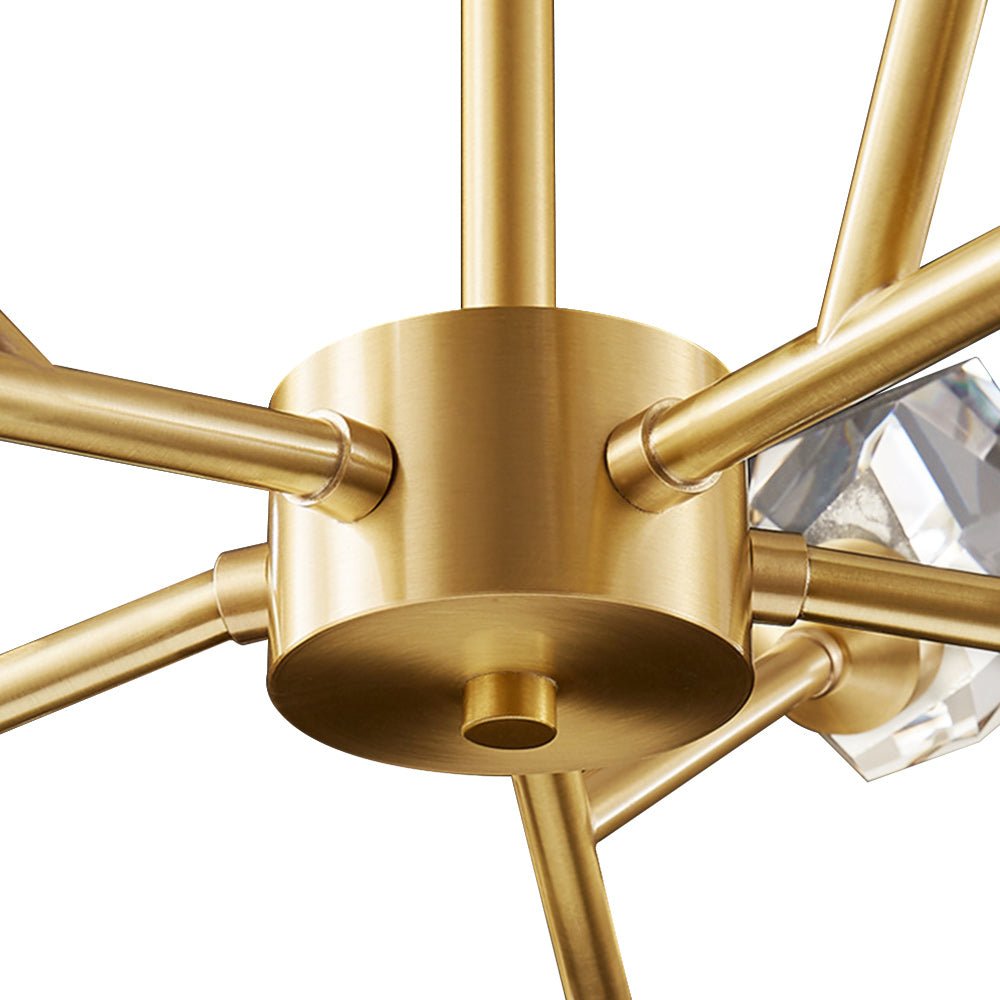 Lampadario in cristallo ottone Sputnik da 12 luci di lusso