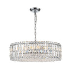 Lampadario rotondo a tamburo di lusso con 8 luci e accenti in cristallo per sala da pranzo
