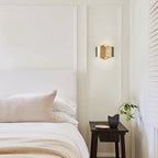 Applique da Parete Oro a 1 Luce Stile Mid-Century per Camera da Letto