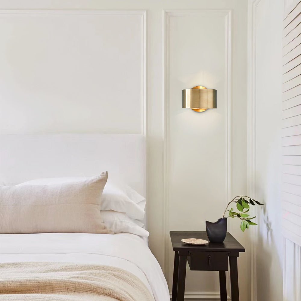 Applique da Parete Oro a 1 Luce Stile Mid-Century per Camera da Letto