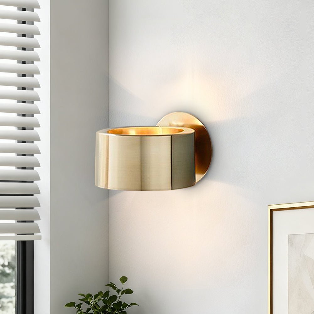 Applique da Parete Oro a 1 Luce Stile Mid-Century per Camera da Letto