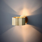 Applique da Parete Oro a 1 Luce Stile Mid-Century per Camera da Letto