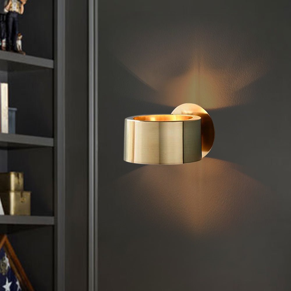 Applique da Parete Oro a 1 Luce Stile Mid-Century per Camera da Letto