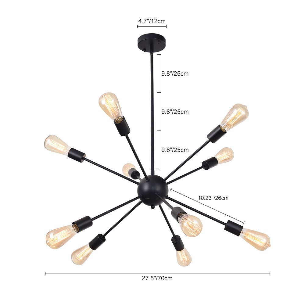 Lampadario Sputnik 10 Luci Mid-Century