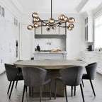 Lampadario a Bolle in Vetro con 15 Luci Stile Mid-Century