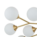 Lampada da soffitto semi-flush a globo di vetro Sputnik con 15 luci in stile Mid-Century