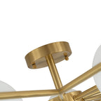 Lampada da soffitto semi-flush a globo di vetro Sputnik con 15 luci in stile Mid-Century
