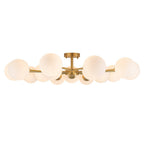 Lampada da soffitto semi-flush a globo di vetro Sputnik con 15 luci in stile Mid-Century
