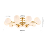Lampada da soffitto semi-flush a globo di vetro Sputnik con 15 luci in stile Mid-Century