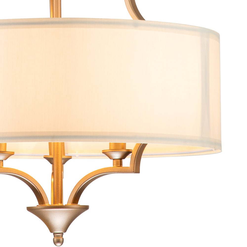 Lampadario a tamburo con 3 luci in stile mid-century
