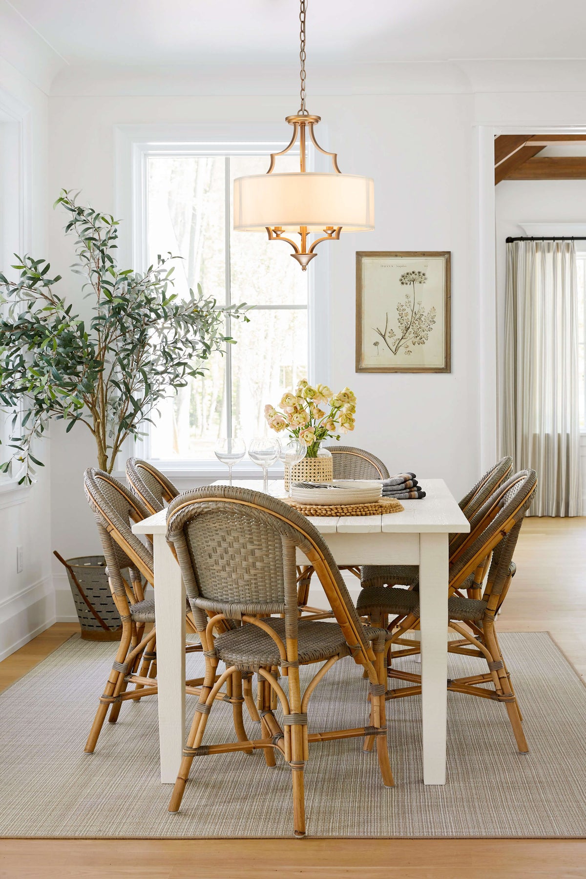 Lampadario a tamburo con 3 luci in stile mid-century